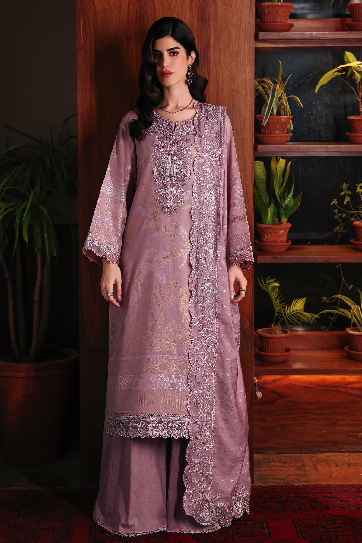 Nureh | Exclusive Jacquard | NE-222 - Luxury Dress - available at Maria Faisal in UK and USA.