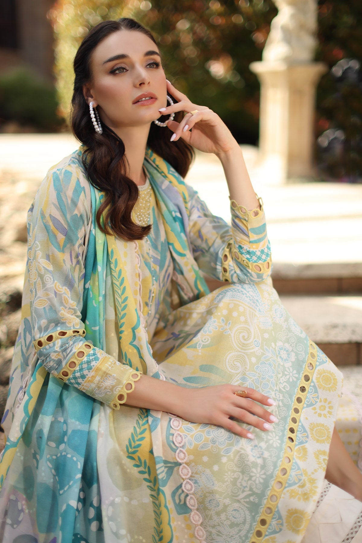 Nureh | Signature Prints 26 | SP-206 - Luxury Dress - available at Maria Faisal in UK and USA.