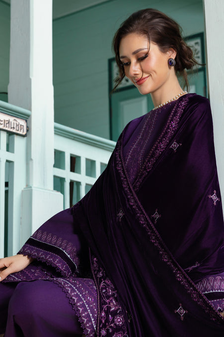 Naqshi | Nuri Khaddar Velvet Marina | Ishana - Luxury Dress - available at Maria Faisal in UK and USA.