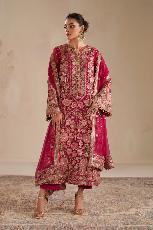 Baroque | Formals Collection | EMBROIDERED CHIFFON UF-4363 - Formal Dress - available at Maria Faisal in UK and USA.