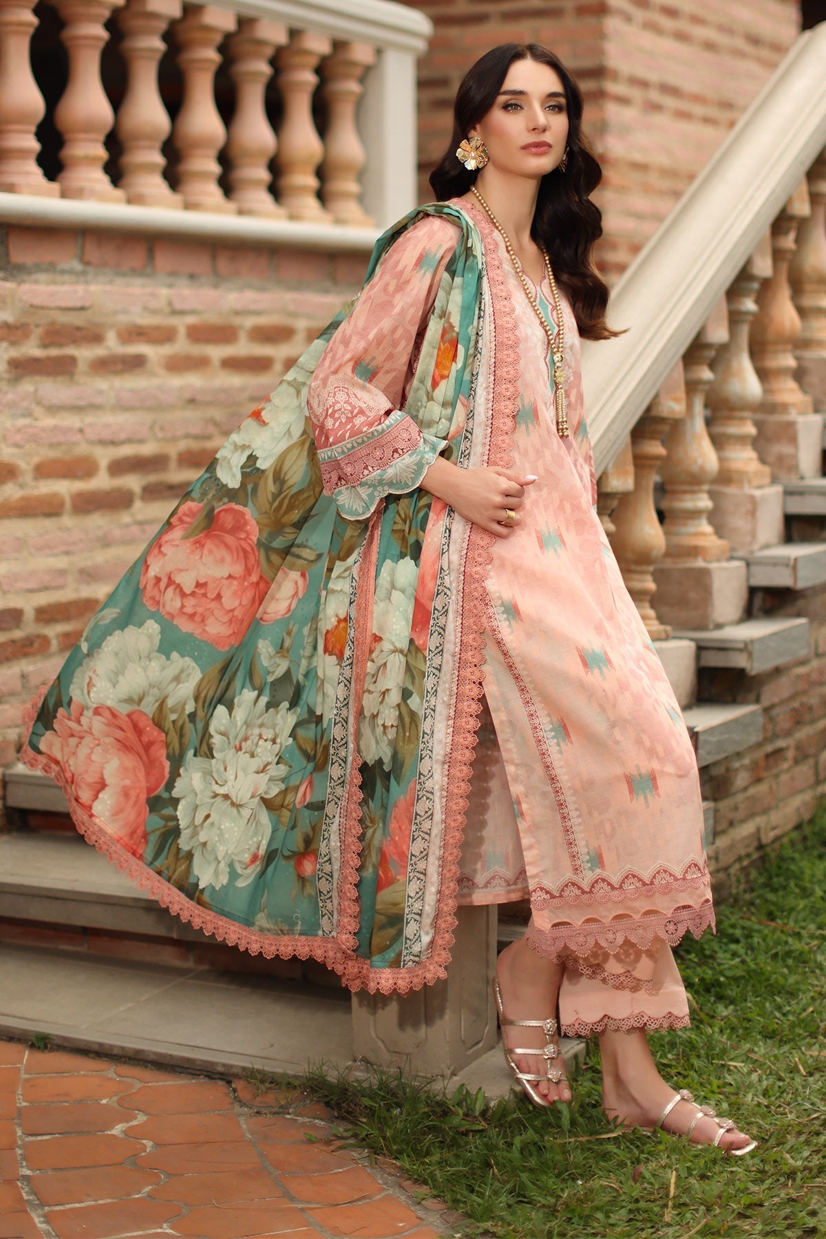 Nureh | Signature Prints 26 | SP-203 - Luxury Dress - available at Maria Faisal in UK and USA.