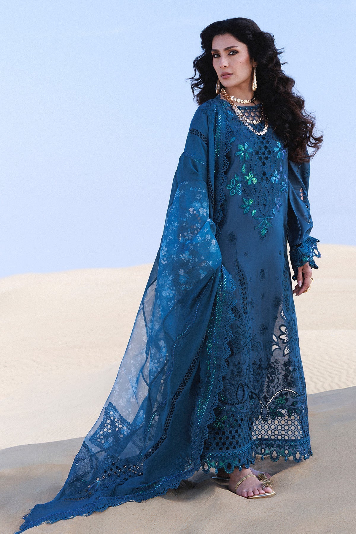 Nureh | Aman Luxe | Kaia NE-229 - Luxury Dress - available at Maria Faisal in UK and USA.