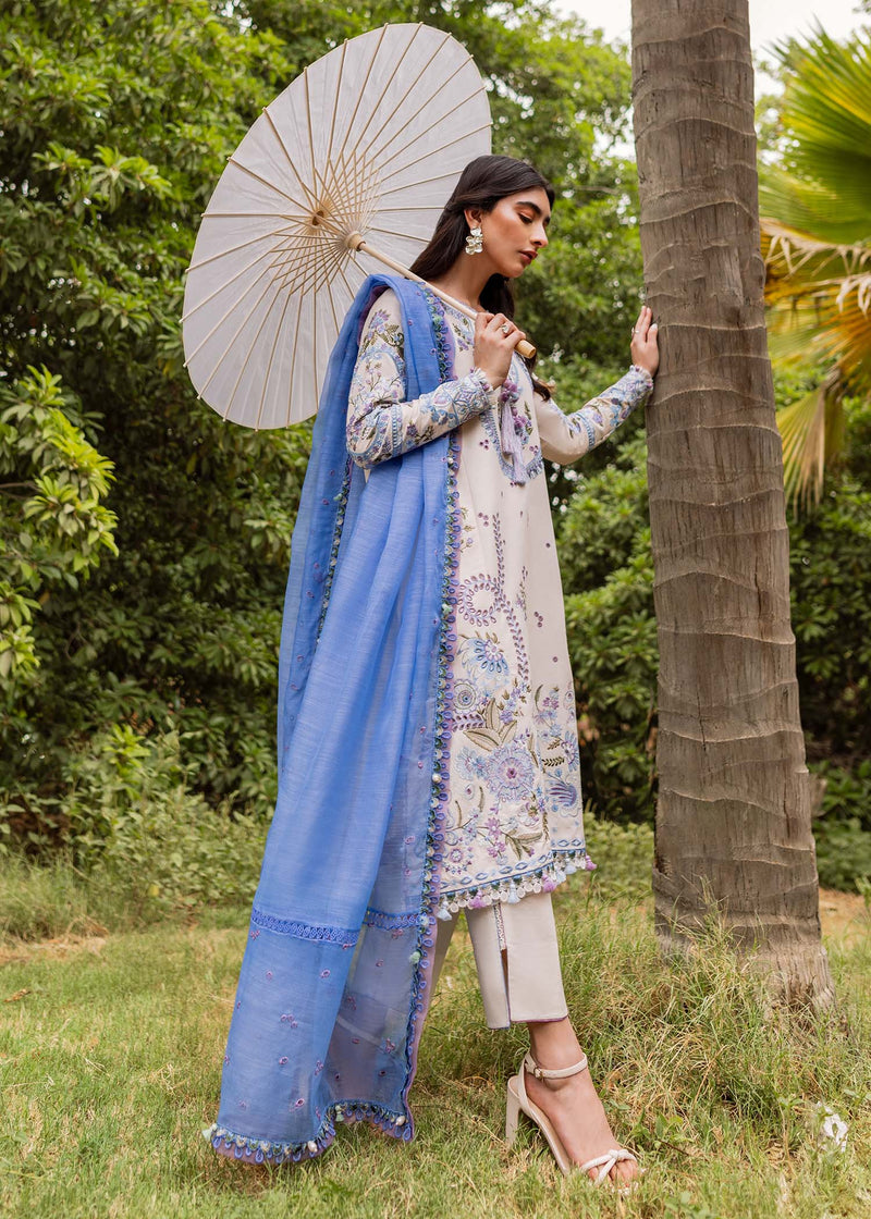 Sadaf Fawad Khan | Lawn 24 | Dalia (B) - Designer Dress with Intricate embroidery and embellishments. Shop elegent wedding dress at Maria Faisal.