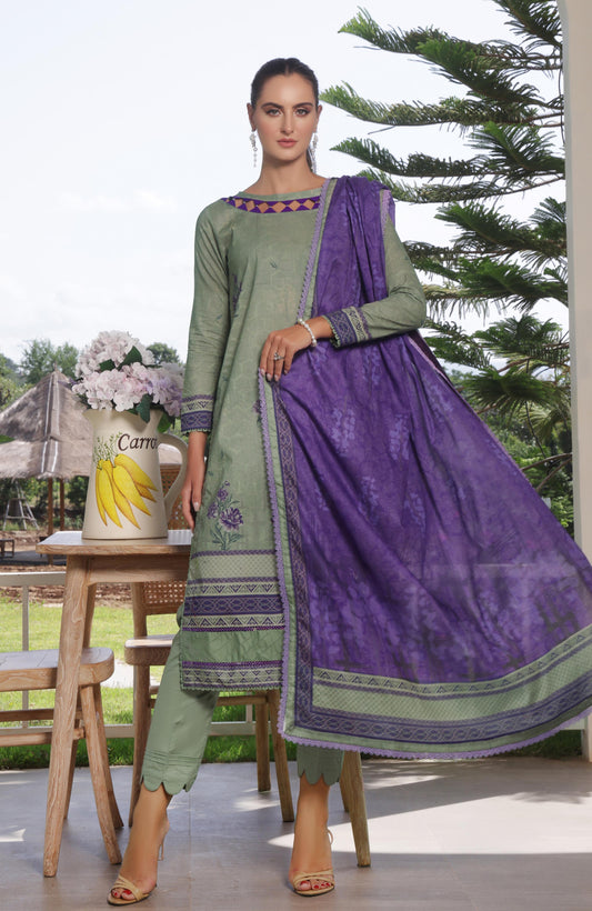 Alzohaib | Digital Printed Cambric | Colors Digital Cambric 3 Piece-CDC-25-04 - Ladies Clothes - Maria Faisal