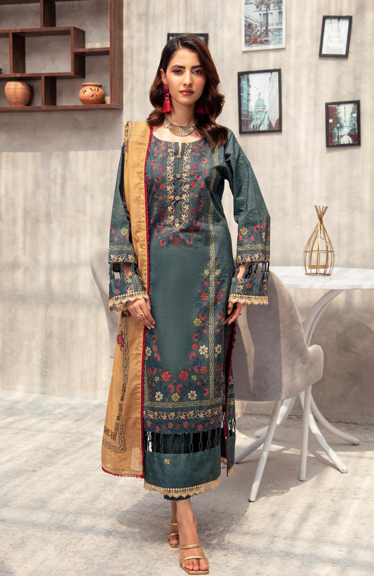 Alzohaib | Digital Printed Cambric | Colors Digital Cambric 3 Piece-CDC-2-25-04 - Ladies Clothes - Maria Faisal