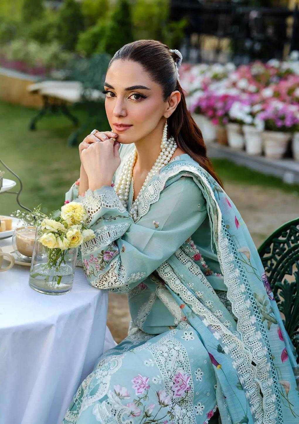 Elaf Premium | Luxury Lawn 25 | ELH-2B ZOYA by Maria Faisal - Registered Vendor of : Elaf Premium - type : Ladies Clothes - 100% original wedding dresses