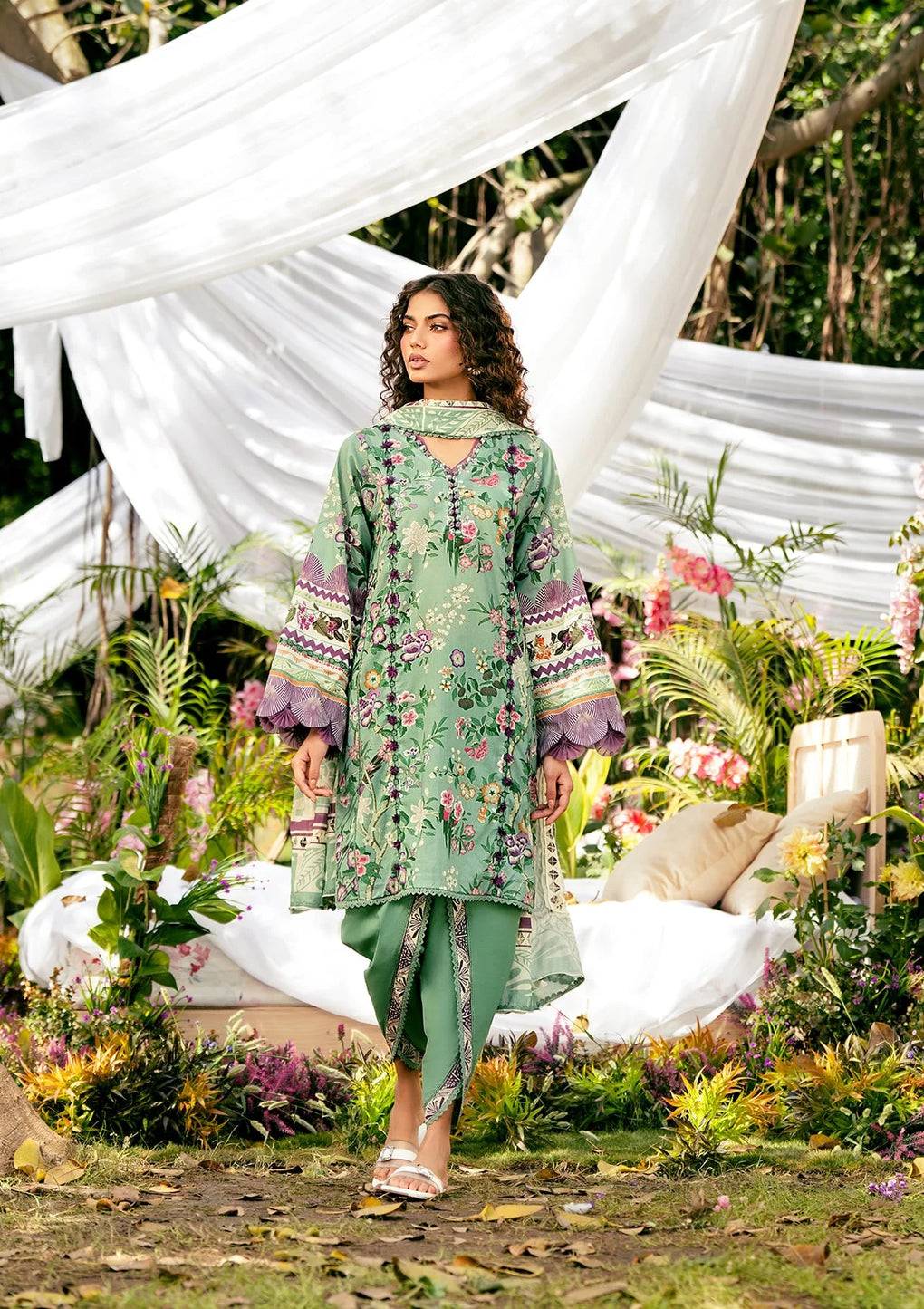 Elaf Premium | Prints 25 | EPS-8A MINTED DREAM by Maria Faisal - Registered Vendor of : Elaf Premium - type : Ladies Clothes - 100% original wedding dresses