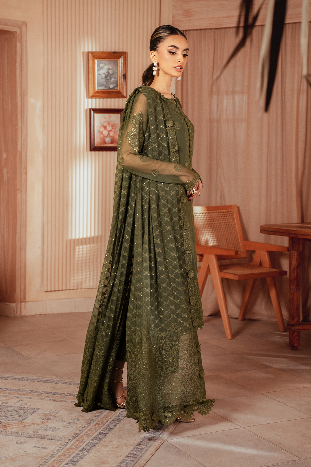 Iznik | Chiffon Kari | ICK-05 Embroidered Chiffon - Ladies Clothes - Maria Faisal
