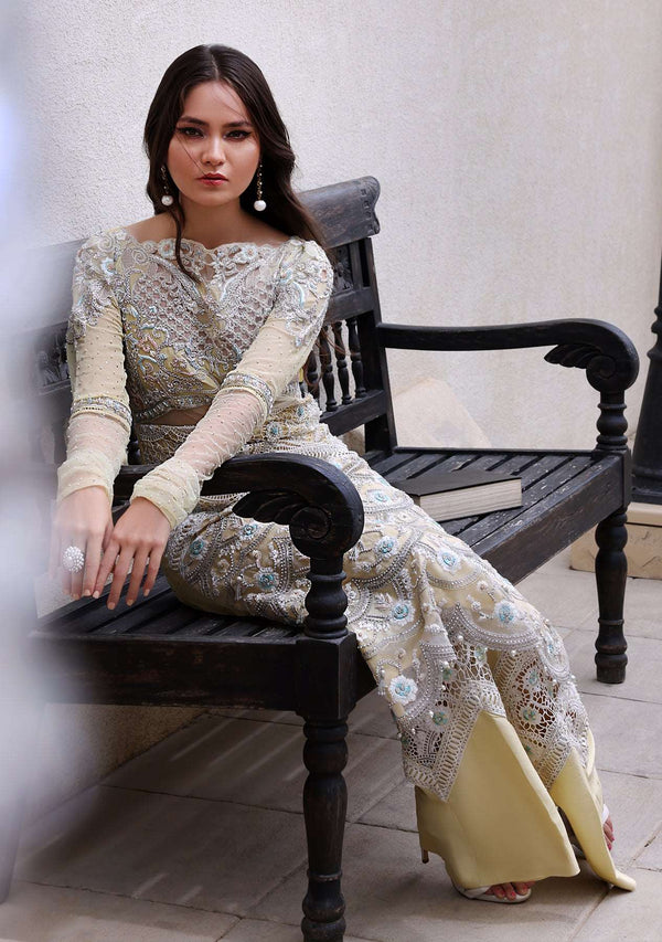 Layla Chatoor | Luxury Pret | Lemon Yellow - Luxury Dress - available at Maria Faisal in UK and USA.