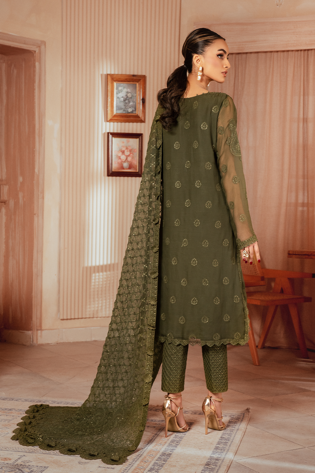 Iznik | Chiffon Kari | ICK-05 Embroidered Chiffon - Ladies Clothes - Maria Faisal