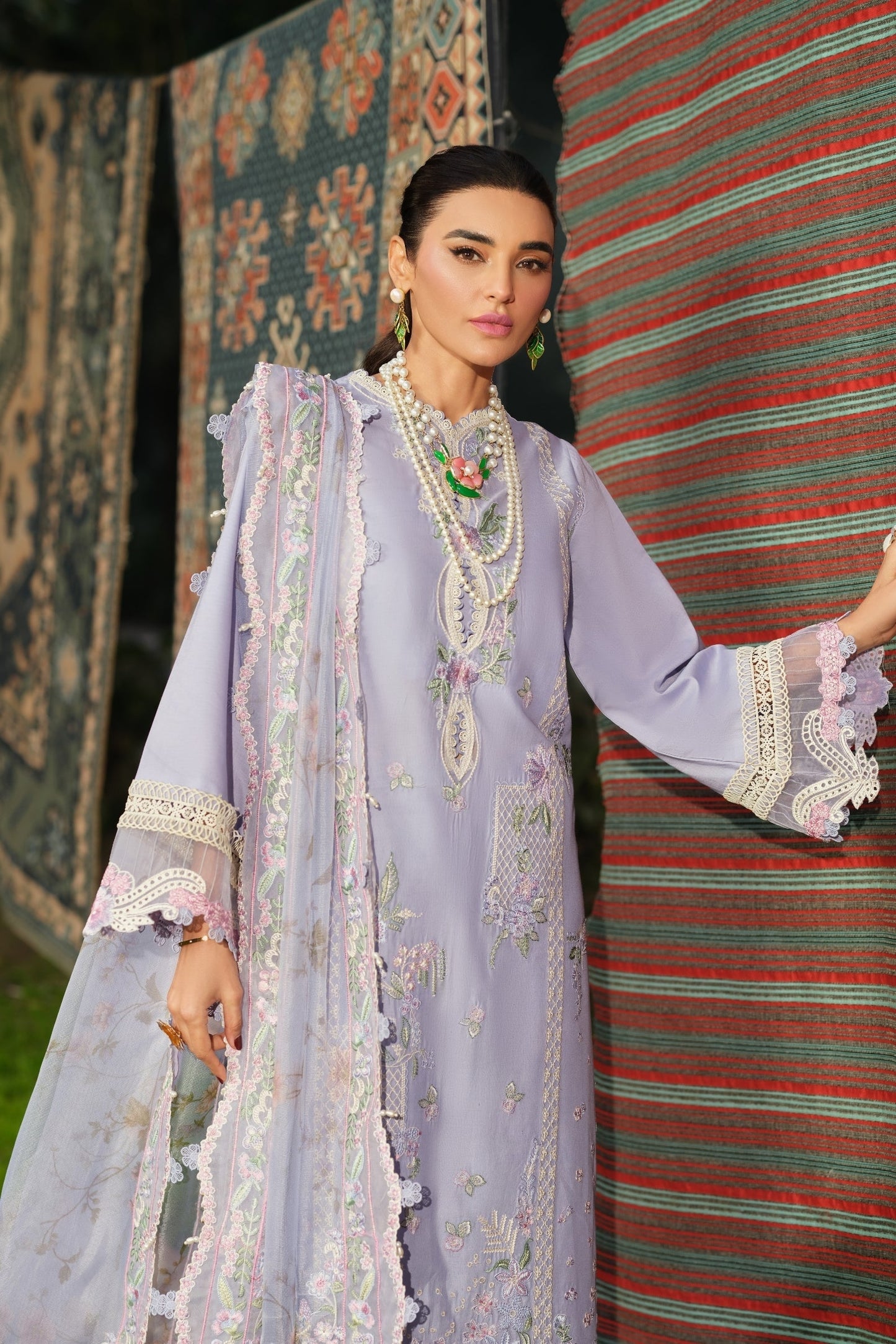 Maryam Hussain | Luxury Lawn 26 | Jasmine - Luxury Dress - available at Maria Faisal in UK and USA.