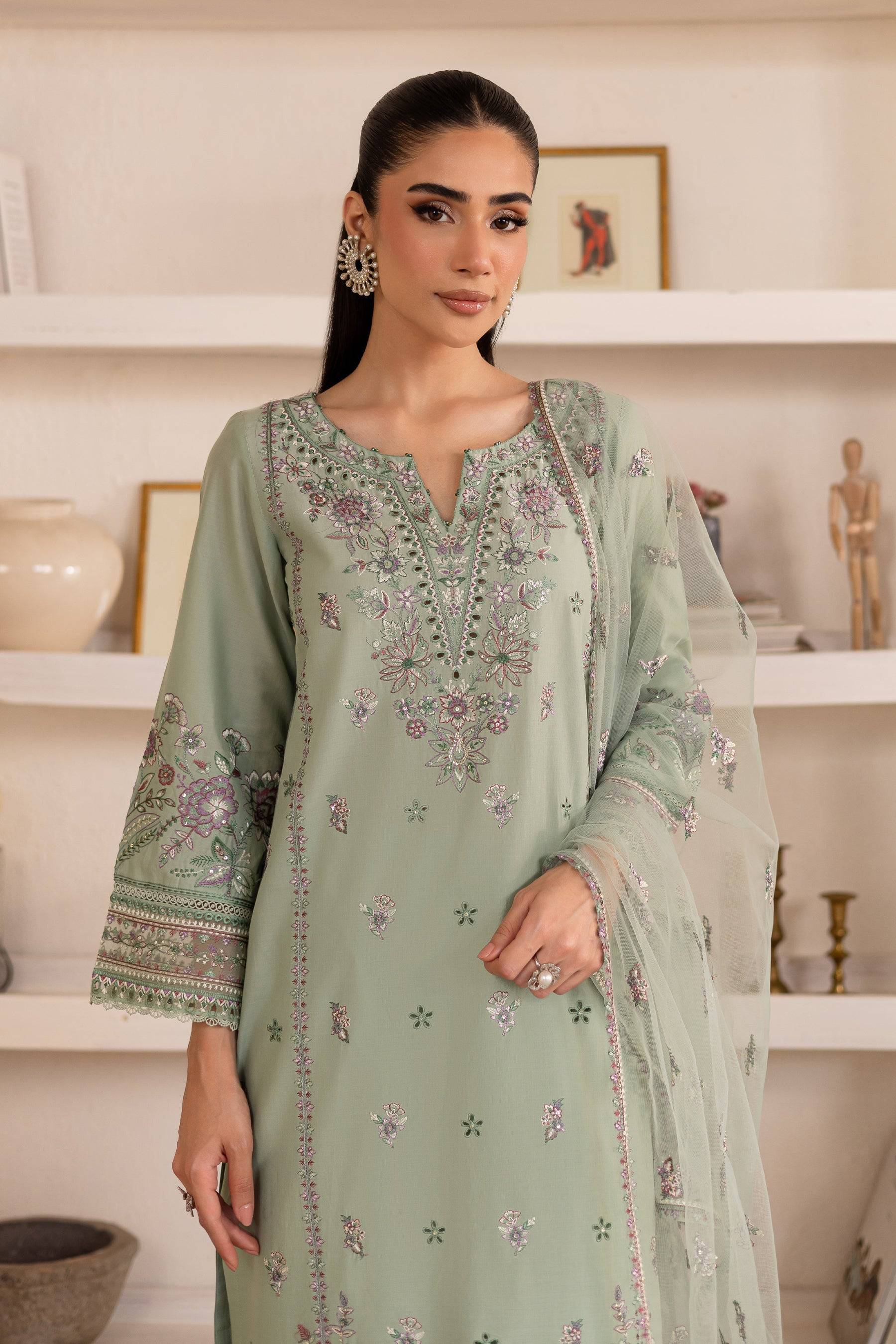 Batik | Nyra Embroidered Summer Solids | Arzou by Maria Faisal - Registered Vendor of : Batik - type : Ladies Clothes - 100% original wedding dresses
