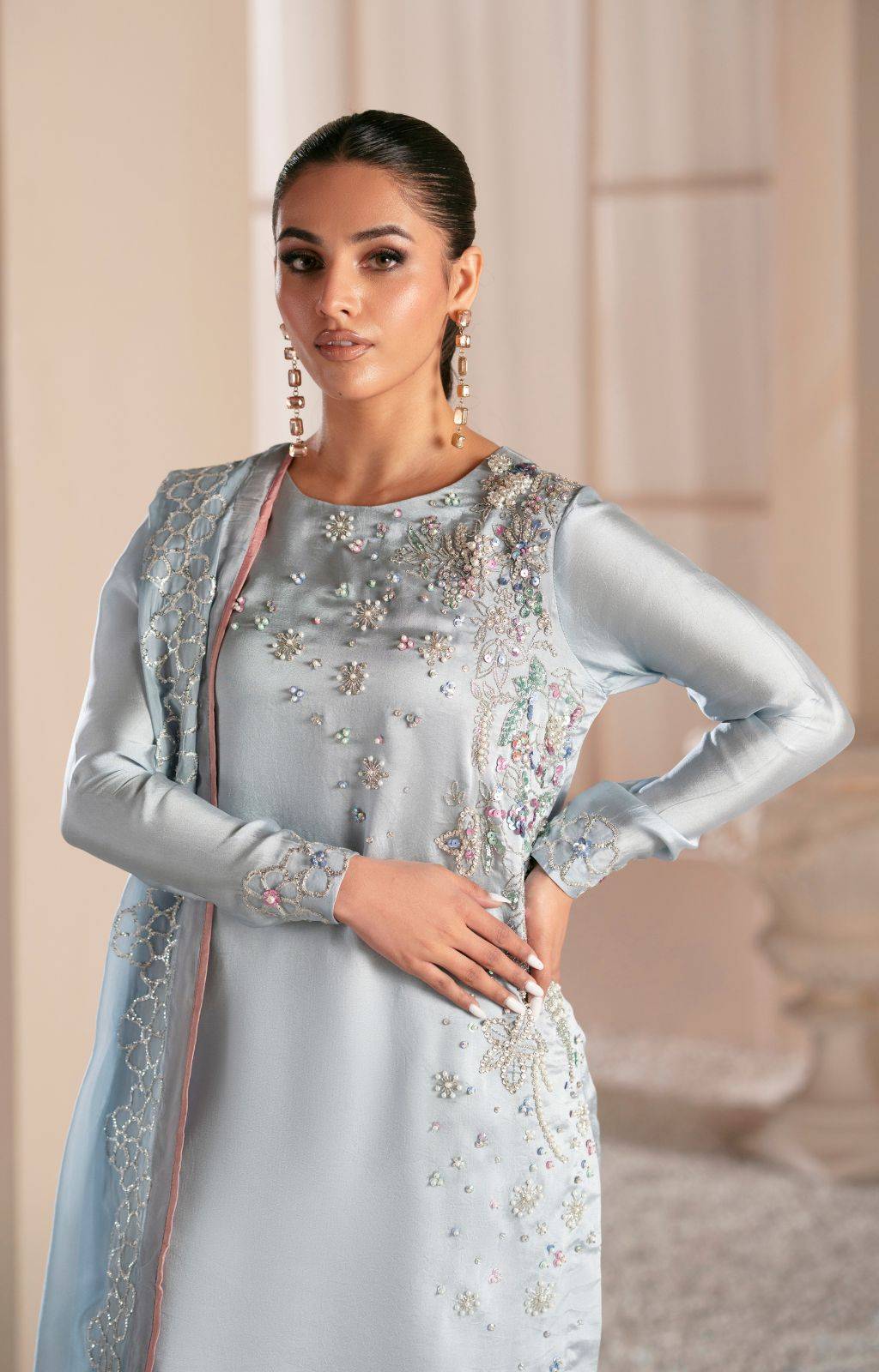 Ajr Couture | Symphony Luxe Festive 25 | Midnight Bloom by Maria Faisal - Registered Vendor of : AJR Couture - type : Ladies Clothes - 100% original wedding dresses