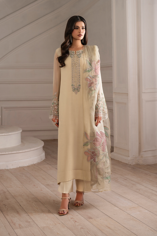 Iznik I Festive Formal I UE-413 Embroidered Chiffon - Ladies Clothes - Maria Faisal