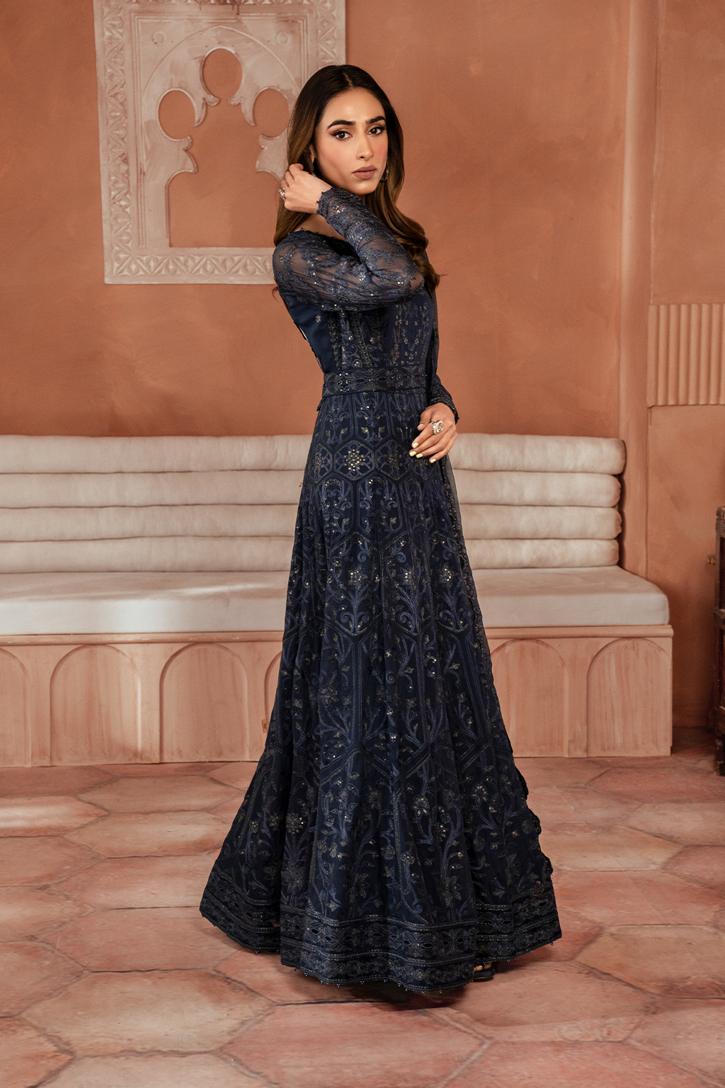 Iznik | Chiffon Kari | ICK-07 Embroidered Chiffon - Ladies Clothes - Maria Faisal