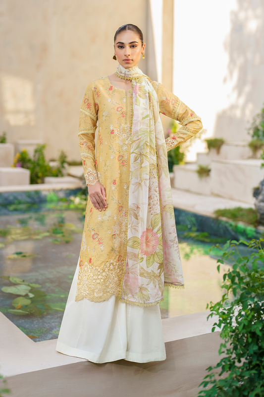 Iznik | Festive lawn 24 | SFL-09 - Designer Dress with Intricate embroidery and embellishments. Shop elegent wedding dress at Maria Faisal.