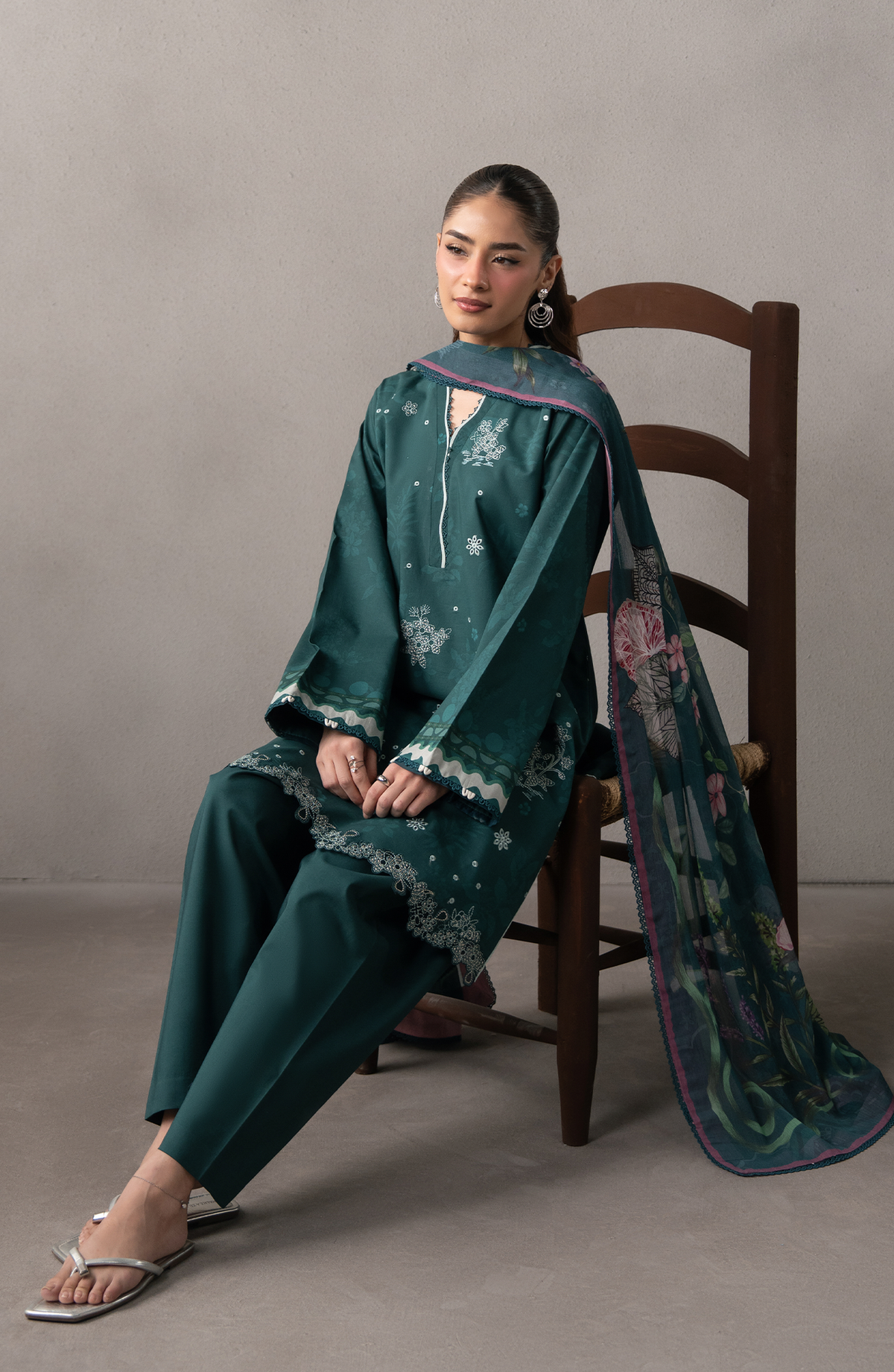 Seran | Selure Lawn | Verdelle - Luxury Dress - available at Maria Faisal in UK and USA.