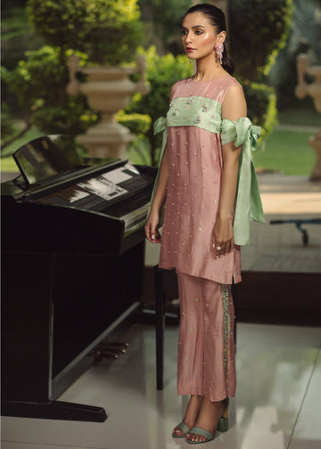 Hana | Serendipity Ready to Wear | Pistachio - Designer Dress with Intricate embroidery and embellishments. Shop elegent wedding dress at Maria Faisal.