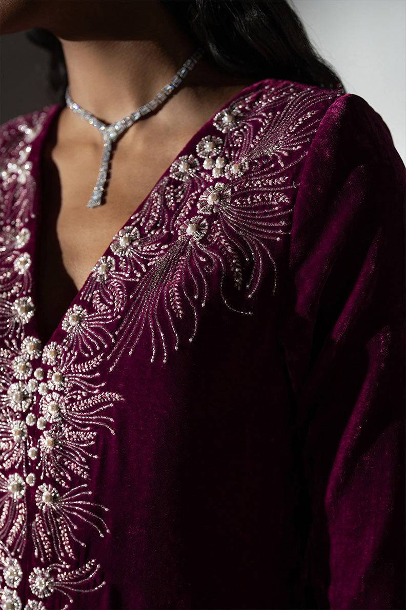 Caia | Luxury Velvet Edit 25 | Fuchsia by Maria Faisal - Registered Vendor of : Caia - type : Ladies Clothes - 100% original wedding dresses