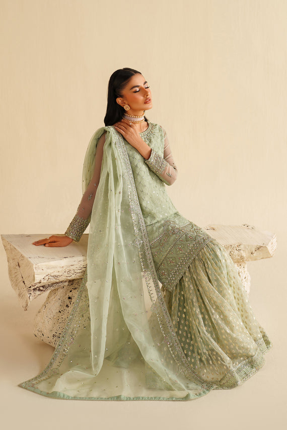 Naqshi | Feemora Organza Raw Silk | Hanam - Formal Dress - available at Maria Faisal in UK and USA.