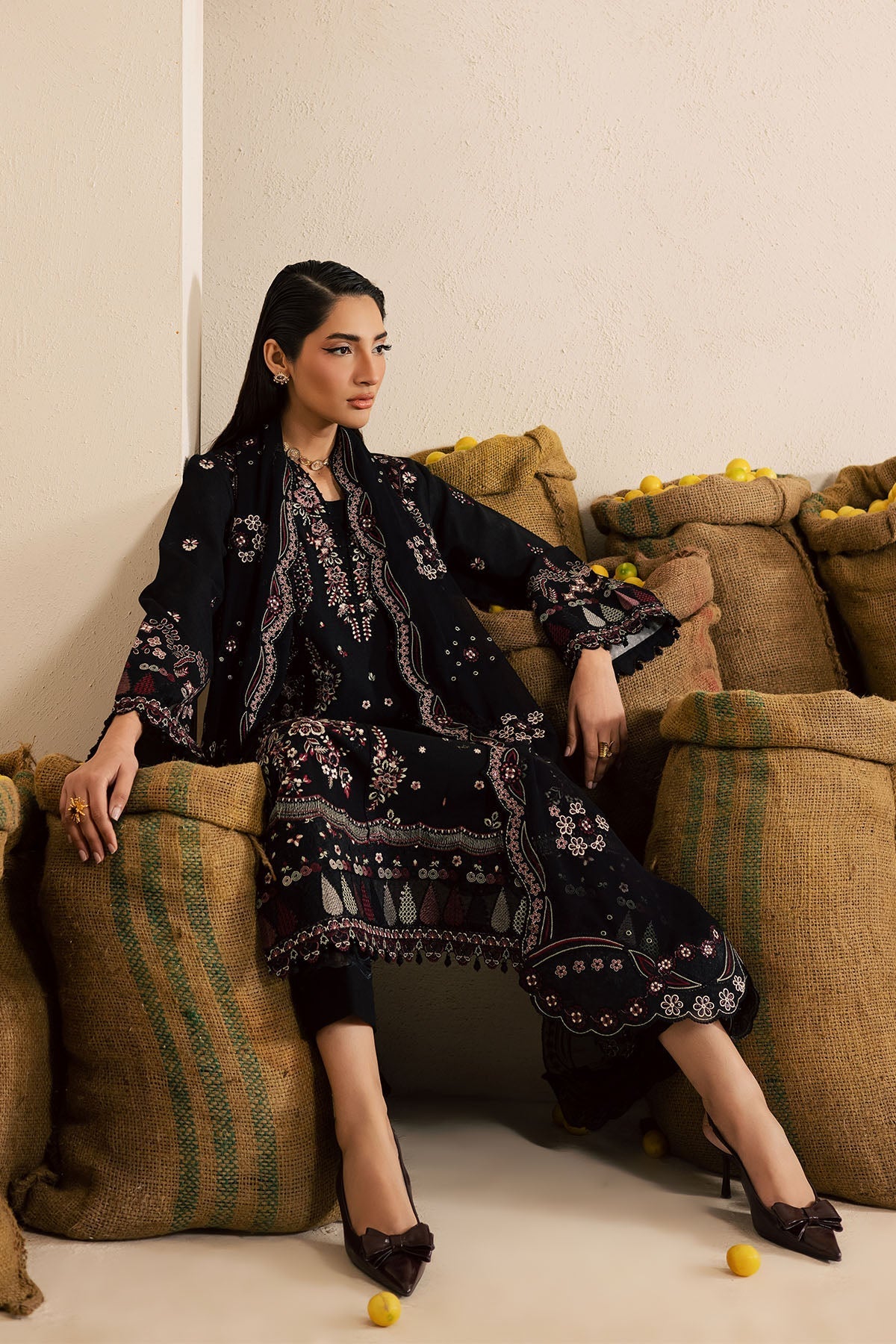Nureh | Karandi Collection | NE-221 - Luxury Dress - available at Maria Faisal in UK and USA.
