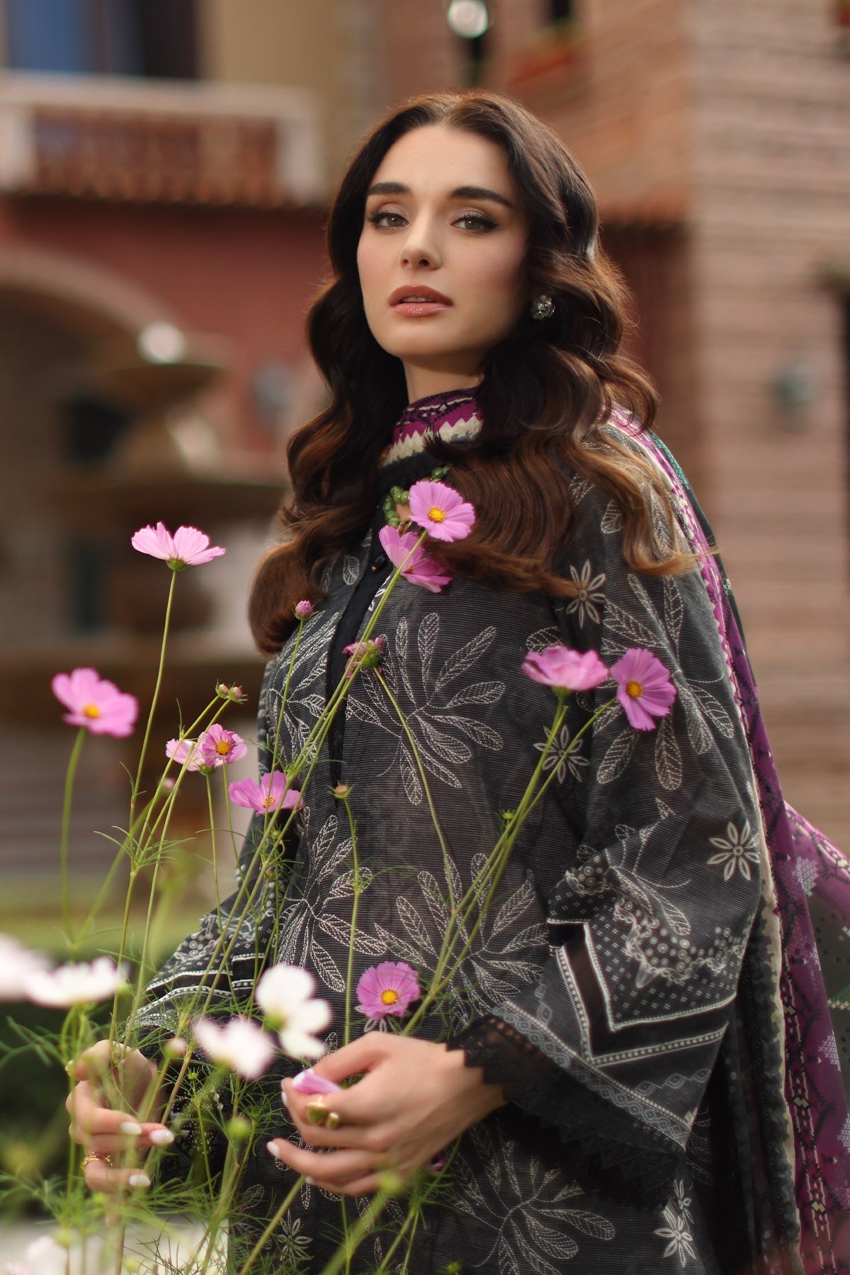 Nureh | Signature Prints 26 | SP-204 - Luxury Dress - available at Maria Faisal in UK and USA.