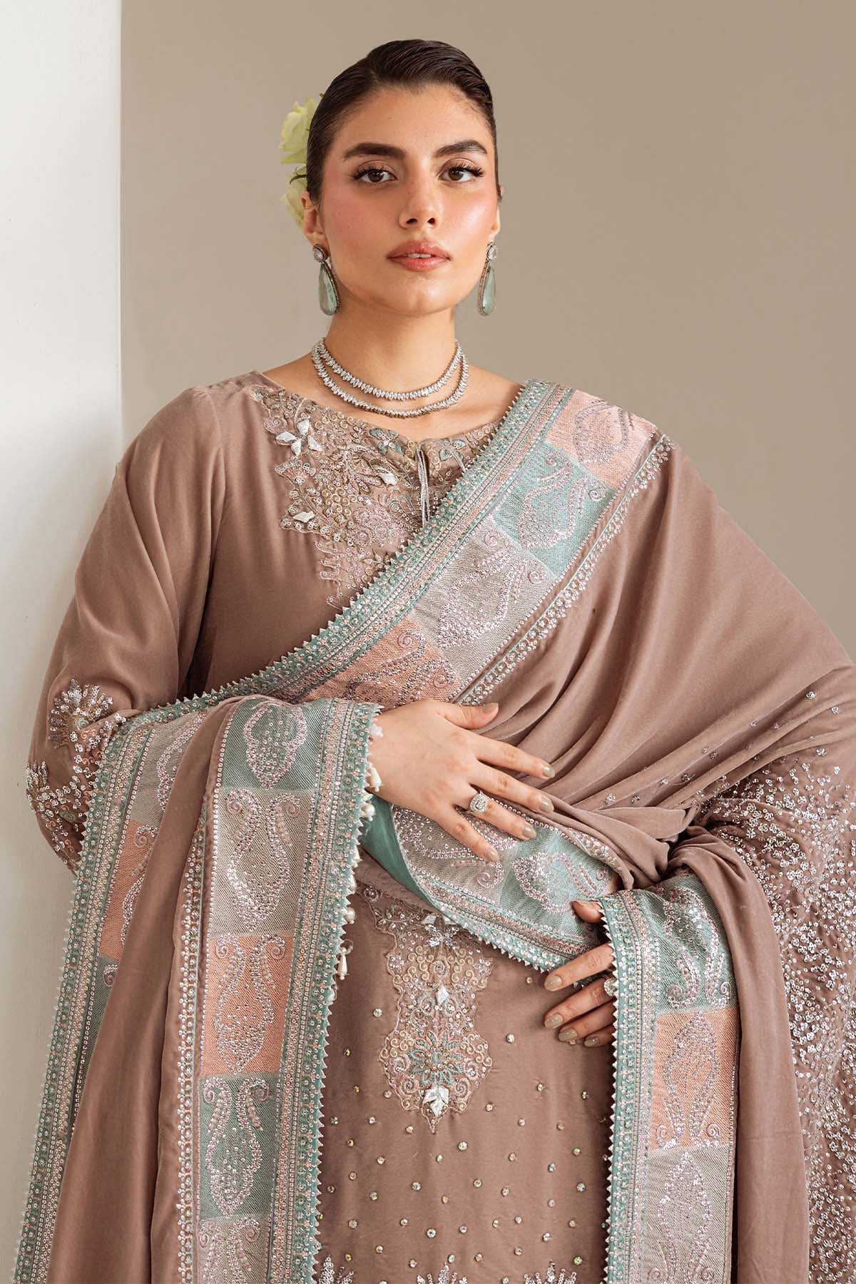 Nureh | Maya Velvet | NW-112 - Formal Dress - available at Maria Faisal in UK and USA.