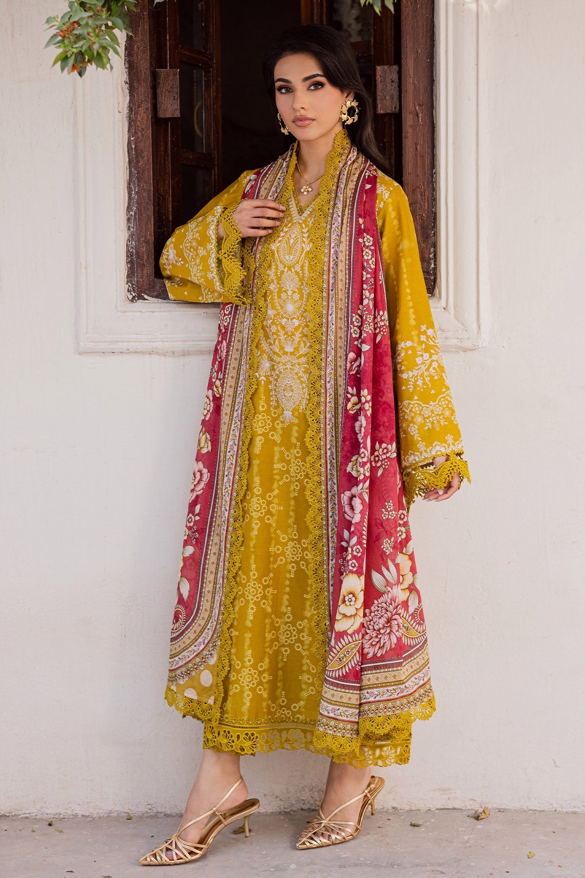 Nureh | Rania Prints | NR-01 - Casual Dress - available at Maria Faisal in UK and USA.
