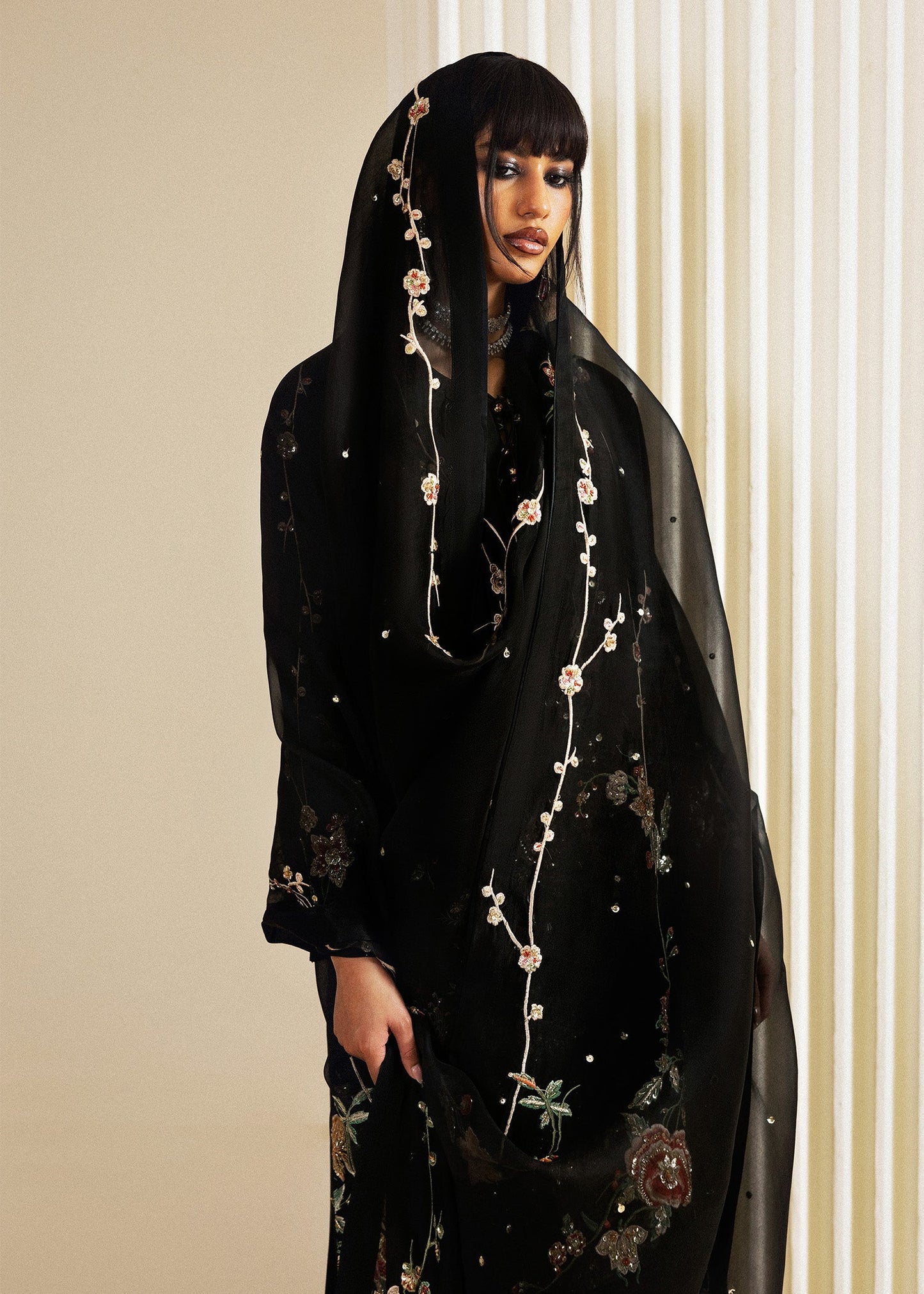 Hussain Rehar | Luxury Pret 26 | Sitara Noir - Luxury Dress - available at Maria Faisal in UK and USA.