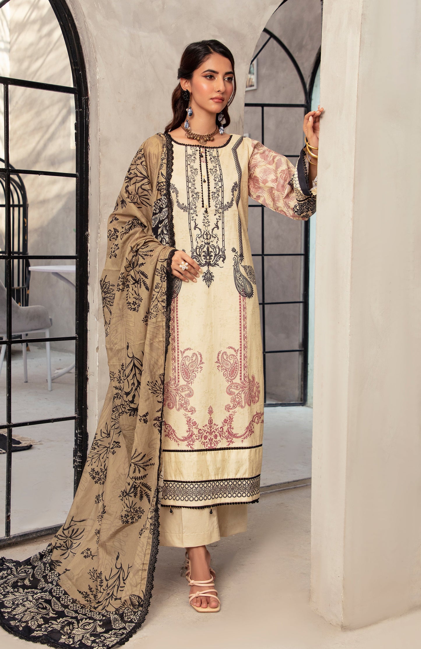 Alzohaib | Digital Printed Cambric | Colors Digital Cambric 3 Piece-CDC-2-25-05 - Ladies Clothes - Maria Faisal