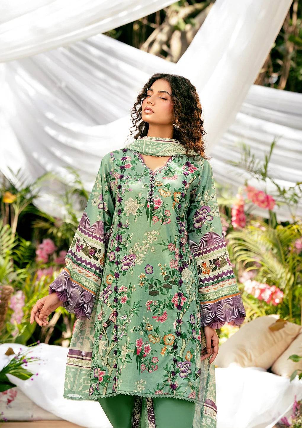 Elaf Premium | Prints 25 | EPS-8A MINTED DREAM by Maria Faisal - Registered Vendor of : Elaf Premium - type : Ladies Clothes - 100% original wedding dresses