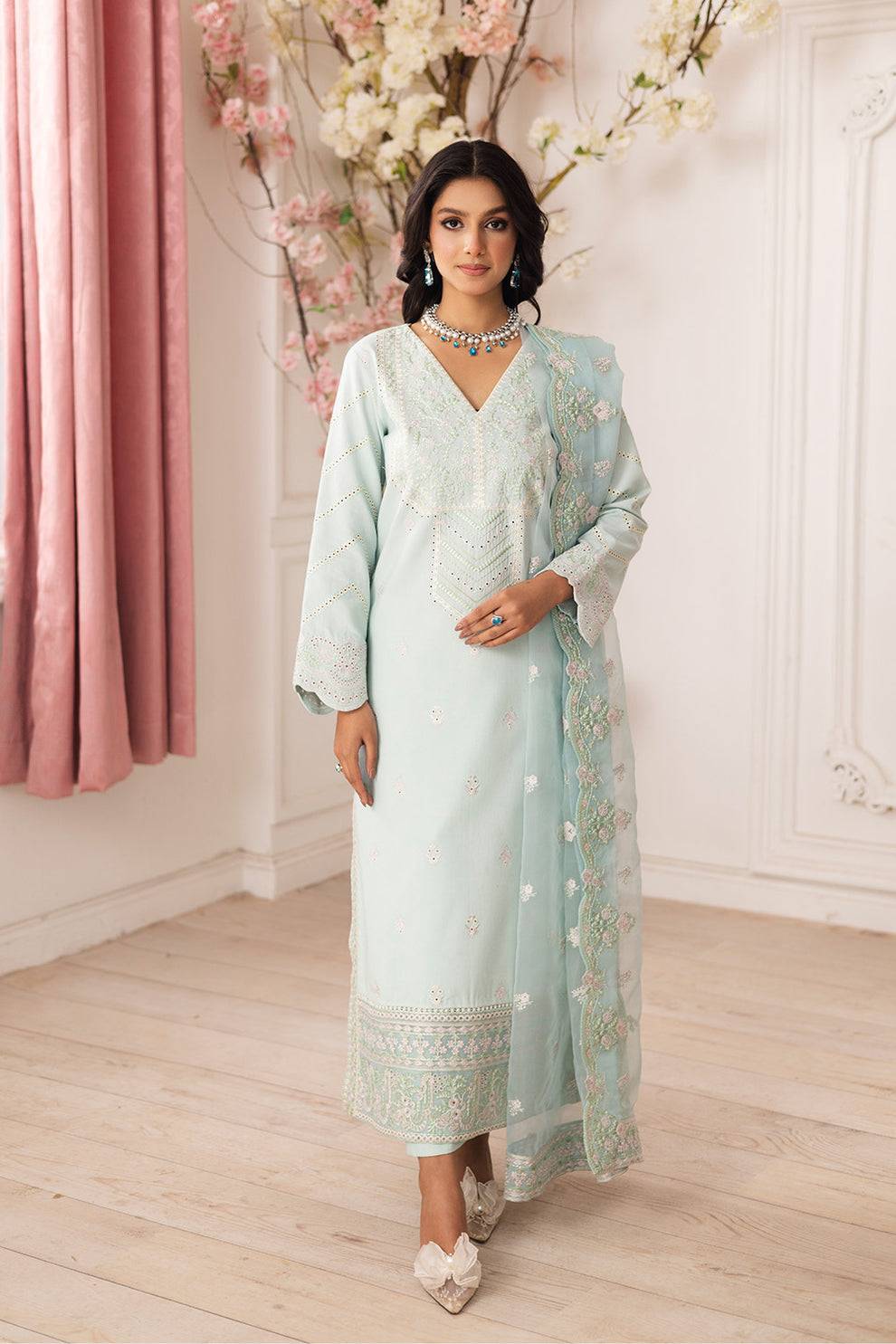 Maryum N Maria | Mira Luxury Lawn | ROBAB - FS50110 by Maria Faisal - Registered Vendor of : Maryum N Maria - type : Ladies Clothes - 100% original wedding dresses