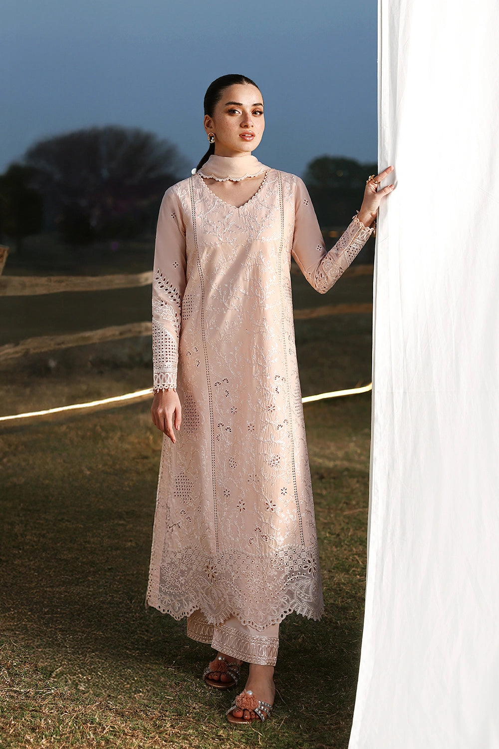 Azure | Luxury Lawn 26 | Petaline - Dress - available at Maria Faisal in UK and USA.