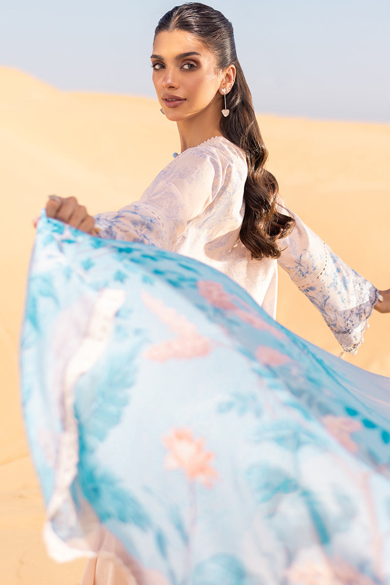 Cross Stitch | Eid Lawn 24 | PEACH - Designer Dress with Intricate embroidery and embellishments. Shop elegent wedding dress at Maria Faisal.