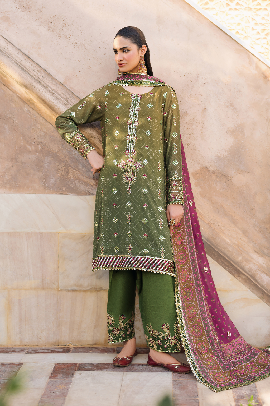 Iznik | Bandhani Formals | UE-329 - Ladies Clothes