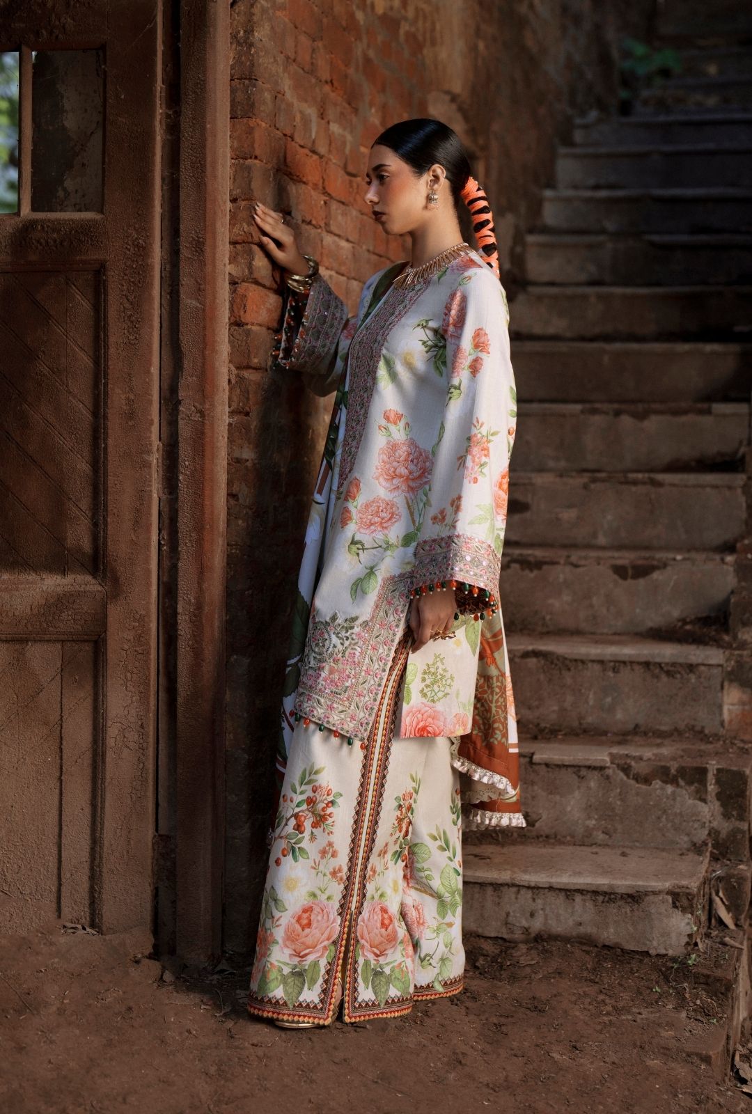 AJR Couture | Sard Sham | Zaib - Casual Dress - available at Maria Faisal in UK and USA.