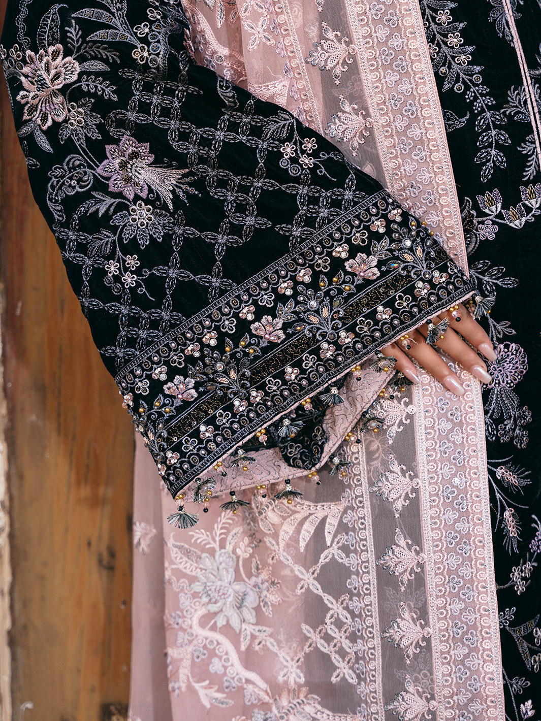 Flossie | Siara Velvet Formals | V-103 - B - Ladies Clothes - Maria Faisal