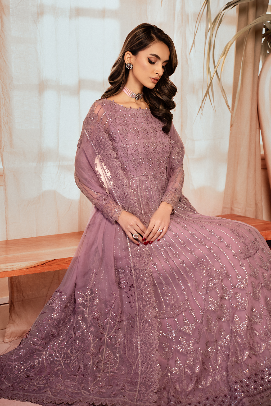 Iznik | Chiffon Kari | ICK-02 Embroidered Chiffon - Ladies Clothes - Maria Faisal