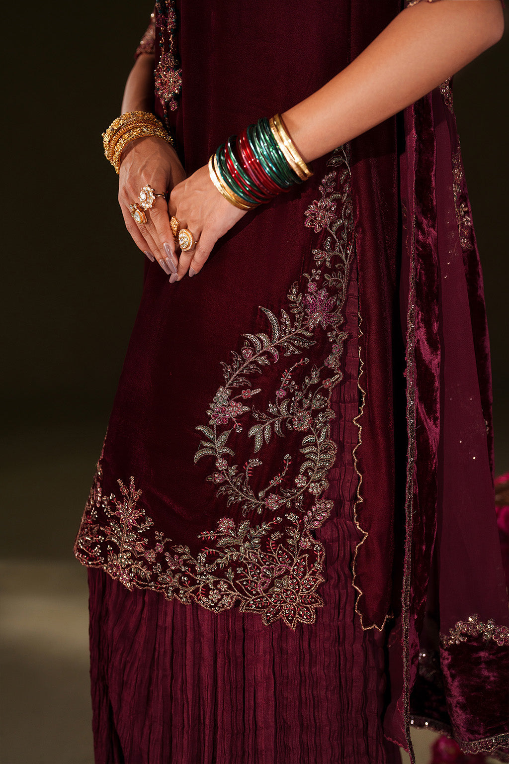 Iznik | Velvet 25 | IV-71 Embroidered Velvet - Formal Dress - available at Maria Faisal in UK and USA.