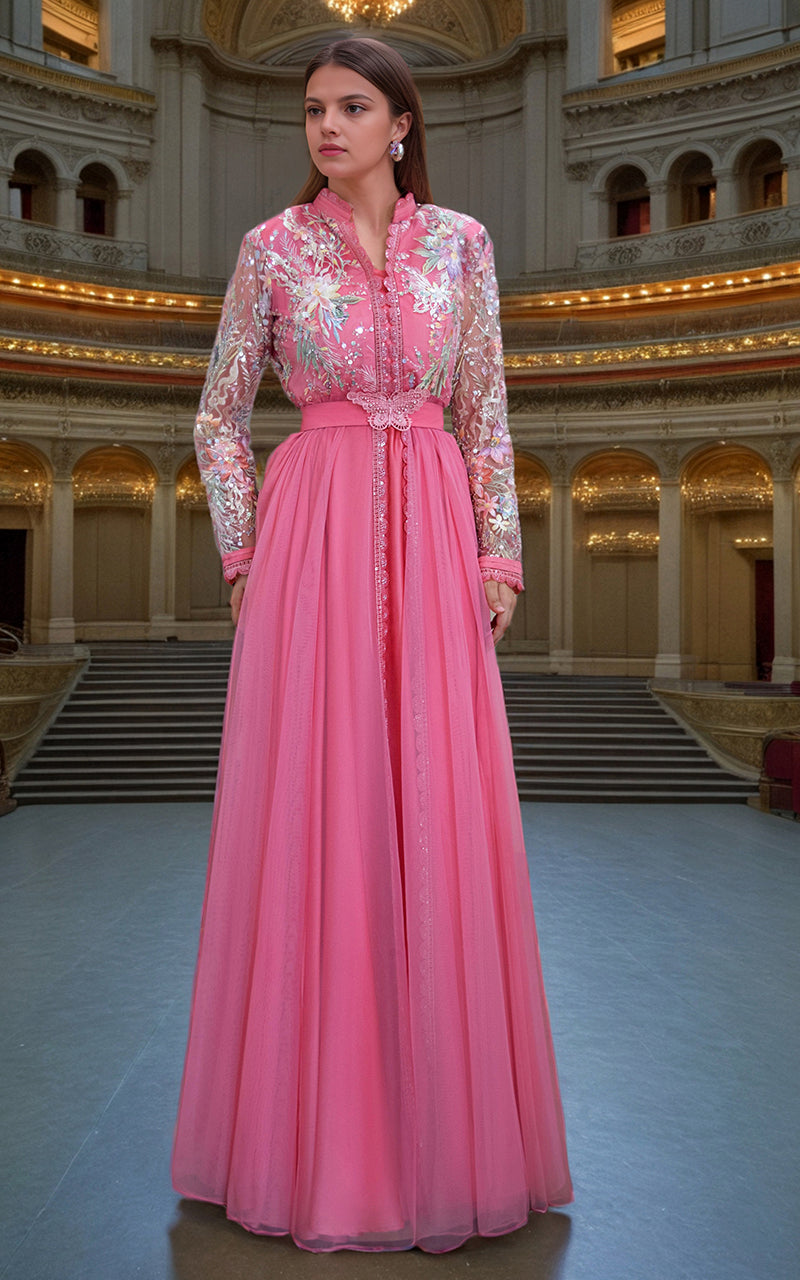 Threads and Motifs | Formal Dresses 25 | Net Embroidered Maxi - Ladies Clothes - Maria Faisal