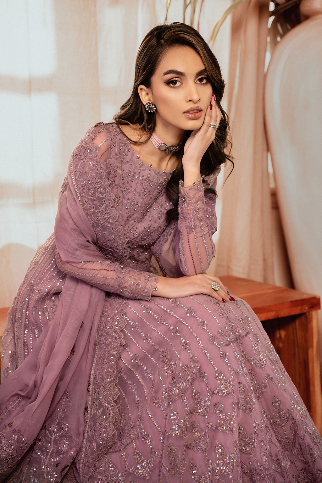 Iznik | Chiffon Kari | ICK-02 Embroidered Chiffon - Ladies Clothes - Maria Faisal