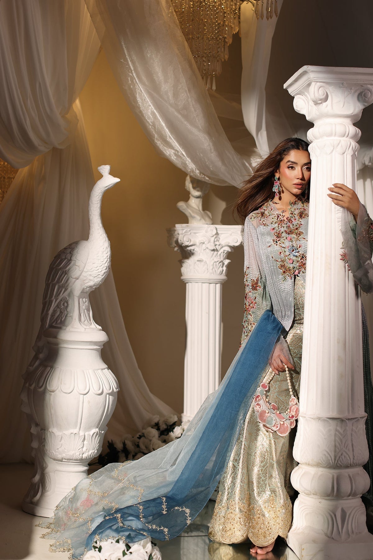 Musferah Saad | Casa Blance |Glacial Ombre - Bridal Dress - available at Maria Faisal in UK and USA.