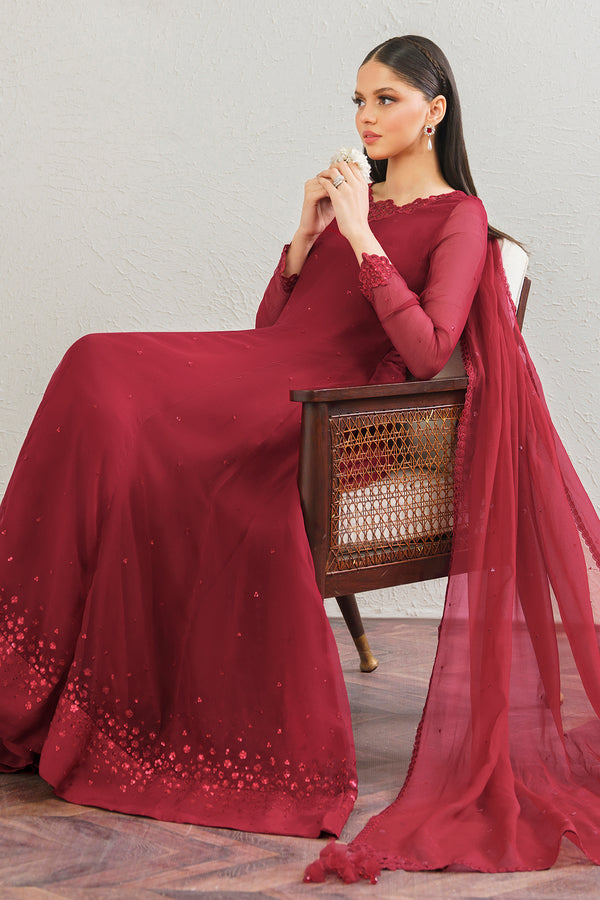 Baroque | Luxury Pret 25 | EMBROIDERED CHIFFON FROCK PR-901 - Ladies Clothes - Maria Faisal