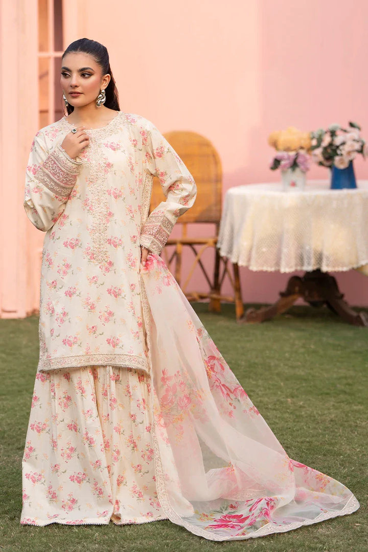Ellena | Pret Dresses | 3-PC Stitched Embroidered Suit 901OWM - Ladies Clothes - Maria Faisal