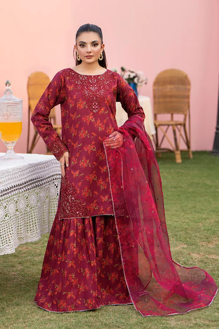 Ellena | Pret Dresses | 3-PC Stitched Embroidered Suit 994MRS - Ladies Clothes - Maria Faisal