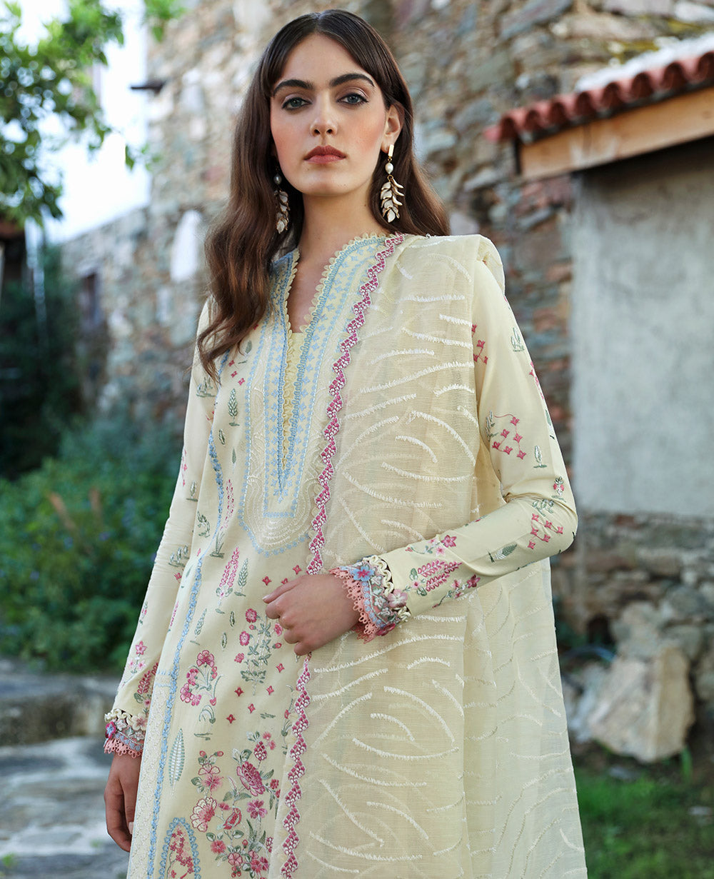 Republic Womenswear | Aylin Summer Lawn 24 | Ezel (D7-B) - Designer Dress with Intricate embroidery and embellishments. Shop elegent wedding dress at Maria Faisal.