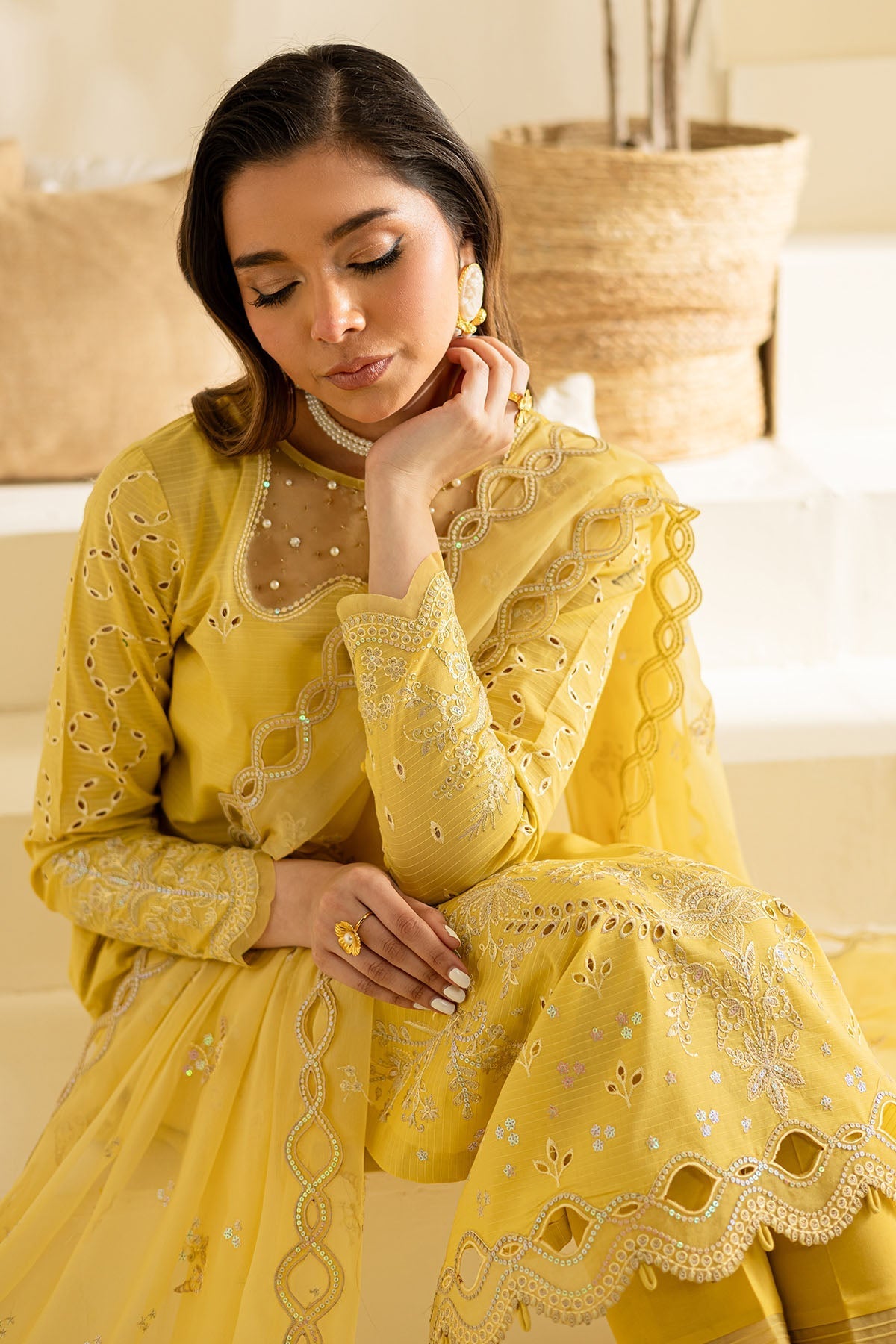 Nureh | Shades of Summer | NP-609 - Luxury Dress - available at Maria Faisal in UK and USA.