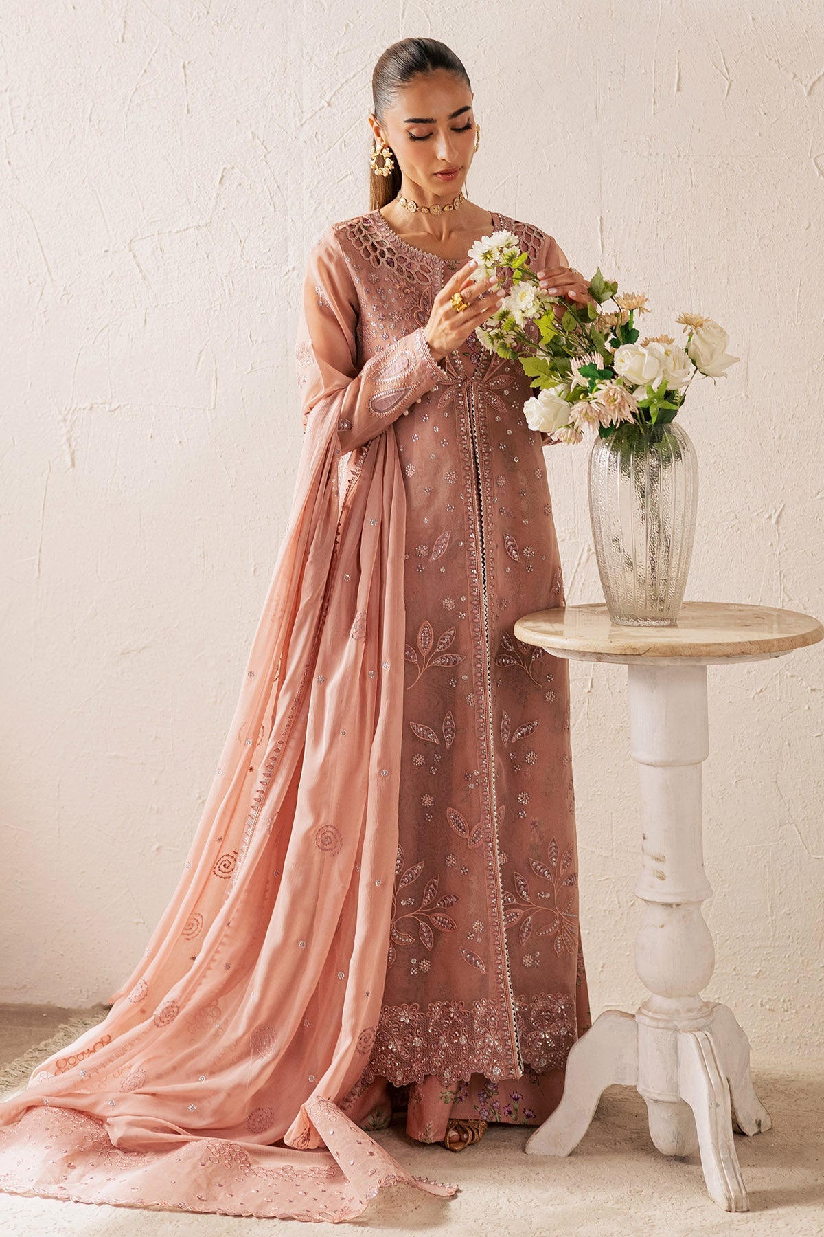Nureh | Shades of Summer | NP-763 - Luxury Dress - available at Maria Faisal in UK and USA.