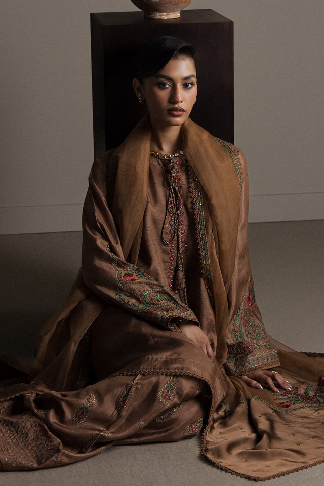 Zara Shahjahan | Festive 26 | Kahvaan - Luxury Dress - available at Maria Faisal in UK and USA.