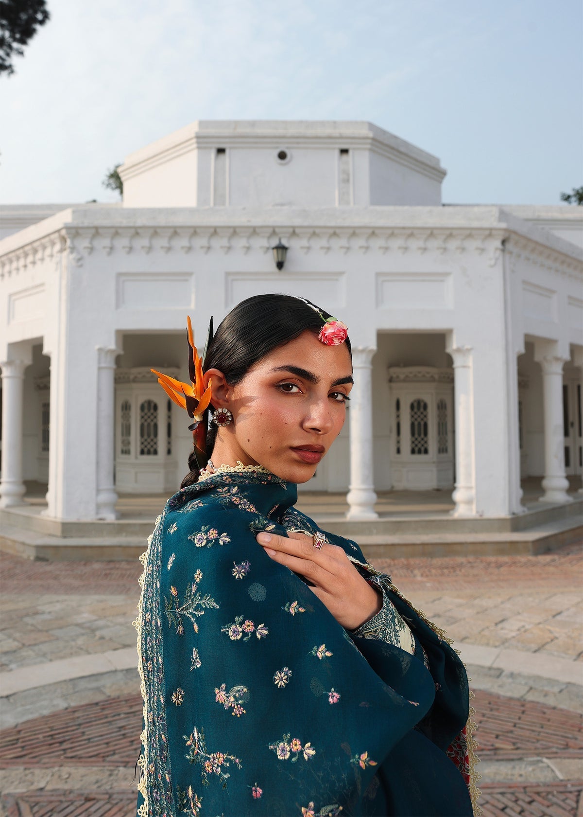 Hussain Rehar | Kalabagh Luxury Lawn 26 | Azraq - Luxury Dress - available at Maria Faisal in UK and USA.